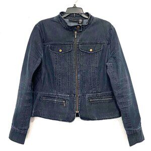 Apostrophe Women's Denim Flared Hem Jacket Dark Wash Size 12